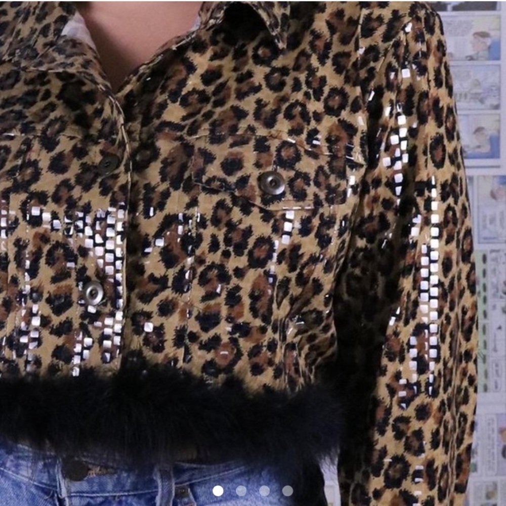 Cheetah print cropped jacket